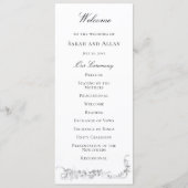 Programme Mariage avec Bordure de Rose Classique Française O (Devant)