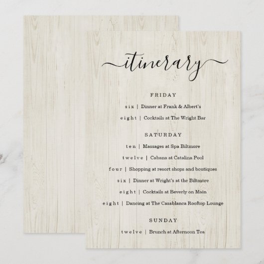 Programme Mariage / Bachelorette Party / Anniversaire (Devant / Derrière)