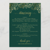 Programme Mariage Bienvenue & Itinéraire Vert Émeraude & Or (Dos)