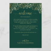 Programme Mariage Bienvenue & Itinéraire Vert Émeraude & Or (Devant)
