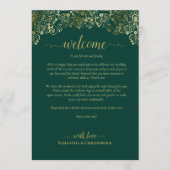 Programme Mariage Bienvenue & Itinéraire Vert Émeraude & Or (Devant)