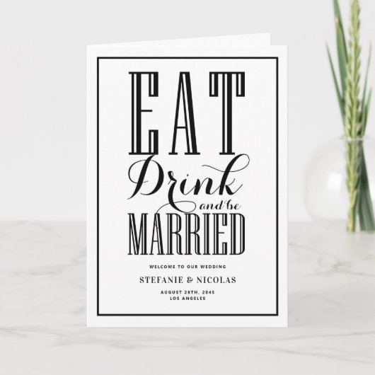Programme Mariage Black Eat, Drink and Be Married (Devant)