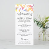 Programme Mariage blanc Confetti multicolore Pastel (Debout devant)