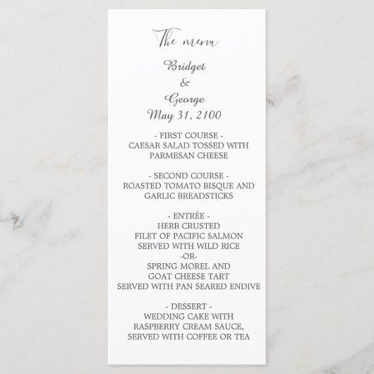 Programme mariage blanc élégant (Devant)