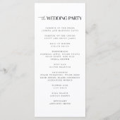 Programme Mariage blanc moderne et minimal (Dos)
