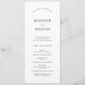 Programme Mariage blanc simple et élégant (Devant)