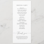Programme Mariage blanc simple et élégant (Dos)