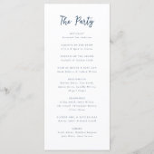 Programme Mariage bleu clair rétro fantaisiste doodle (Dos)
