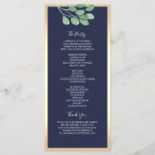 Programme Mariage bleu de la marine botanique (Dos)