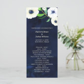 Programme Mariage bleu de l'Anemone Floral Navy (Debout devant)
