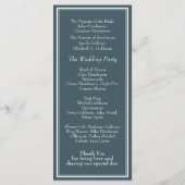 Programme Mariage bleu frontière moderne minimaliste (Dos)