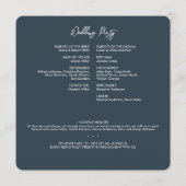 Programme Mariage bleu marine floral minimal (Dos)