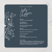 Programme Mariage bleu marine floral minimal (Devant)