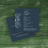 Programme Mariage bleu marine floral minimal