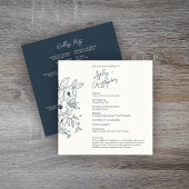 Programme Mariage bleu marine floral minimal