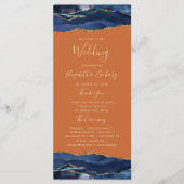 Programme Mariage Bleu Nuit Or Agate Orange Brûlé (Devant)