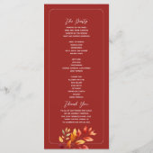 Programme Mariage Bohème Automnal de Teinte Turquoise (Dos)