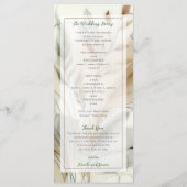 Programme Mariage Bohème Botanique Moderne de Verdure Éthéré (Dos)