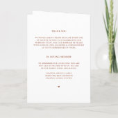Programme Mariage Bohème Calligraphie Fantaisiste Terracotta (Dos)