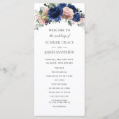 Programme Mariage Bohème Fleurs de Rose Doré et Feuillage Na (Devant)