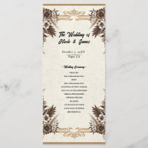 Programme Mariage Bohème Floral Élégant Vintage