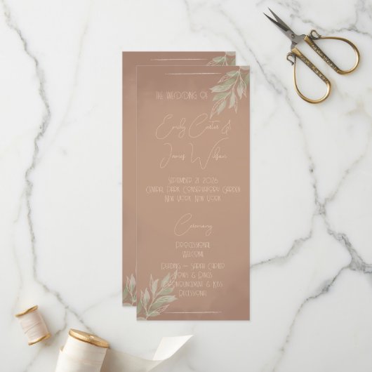 Programme Mariage Bohème Minimaliste Terracotta (Devant/Arrière en situation)