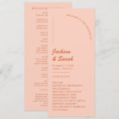 Programme Mariage Bohème Rétro Orange (Devant / Derrière)