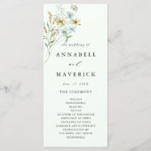 Programme Mariage Boho Fleur sauvage blanc pâle et délicat (Devant)