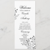 Programme Mariage Boho floral noir et blanc (Devant)