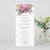 Programme Mariage Boho rose magenta violet vert fleuri (Debout devant)