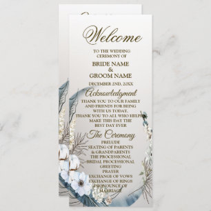 Programme Mariage Boho White Orchid Flowers Blue Moon Party