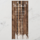 Programme Mariage Bois Rustique et Lanternes (Dos)