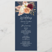 Programme Mariage Bordeaux et Bleu Marine (Devant)