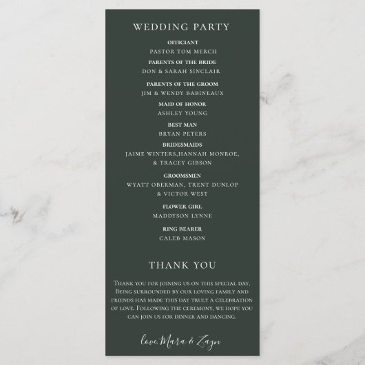 Programme Mariage botanique d'agrumes d'Orange (Dos)