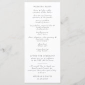 Programme Mariage botanique de fleurs d'oranger citrus (Dos)