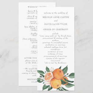 Programme Mariage botanique de fleurs d'oranger citrus