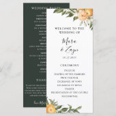 Programme Mariage botanique de la Citrus Orange Grove (Devant / Derrière)