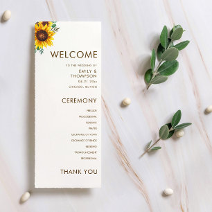 Programme Mariage botanique floral de tournesol moderne