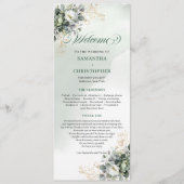 Programme Mariage botanique Golden Touch vert et or (Devant)