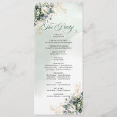 Programme Mariage botanique Golden Touch vert et or (Dos)