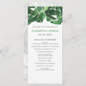 Programme mariage botanique tropical feuille (Devant / Derrière)