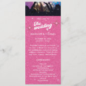 Programme Mariage Boule à Facettes Rose Pailletée Groovy Col (Devant)