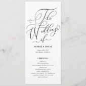 Programme Mariage Calligraphié Fantaisiste Noir et Blanc (Devant)