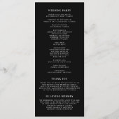 Programme Mariage Calligraphié Fantaisiste Noir et Blanc (Dos)