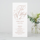 Programme Mariage Calligraphie Fantaisiste Terracotta Bohème (Debout devant)
