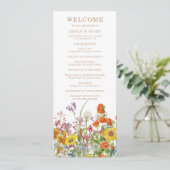 Programme Mariage campagnard aux fleurs sauvages colorées (Debout devant)