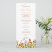 Programme Mariage campagnard aux fleurs sauvages colorées (Debout devant)