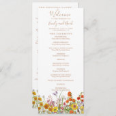 Programme Mariage campagnard aux fleurs sauvages colorées (Devant / Derrière)