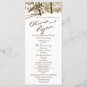 Programme Mariage campagnard de sérénité hivernale