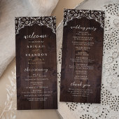 Programme Mariage campagnard Floral Boho Rustique Grange Boi